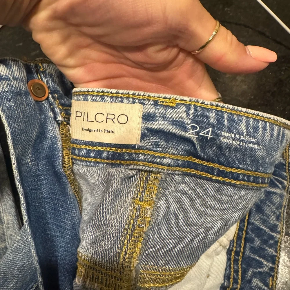 Light Blue Cuffed Pilcro Jeans - Picture 5 of 7